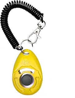 Dog Training Clicker with Wrist Strap - Durable Lightweight Pet Clicker for Training Puppies, Cats, Birds and Horses - Easy to Use Action Training Tool for Obedience and Aggressive Strengthening