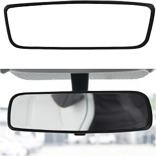 Rear View Mirror Protector Frame, Silicone Rearview Mirror Edge Cover Decorative Accessories, Anti-Collision Interior Mirrors Protective Frame Compatible with Model 3 Y X S (Black)