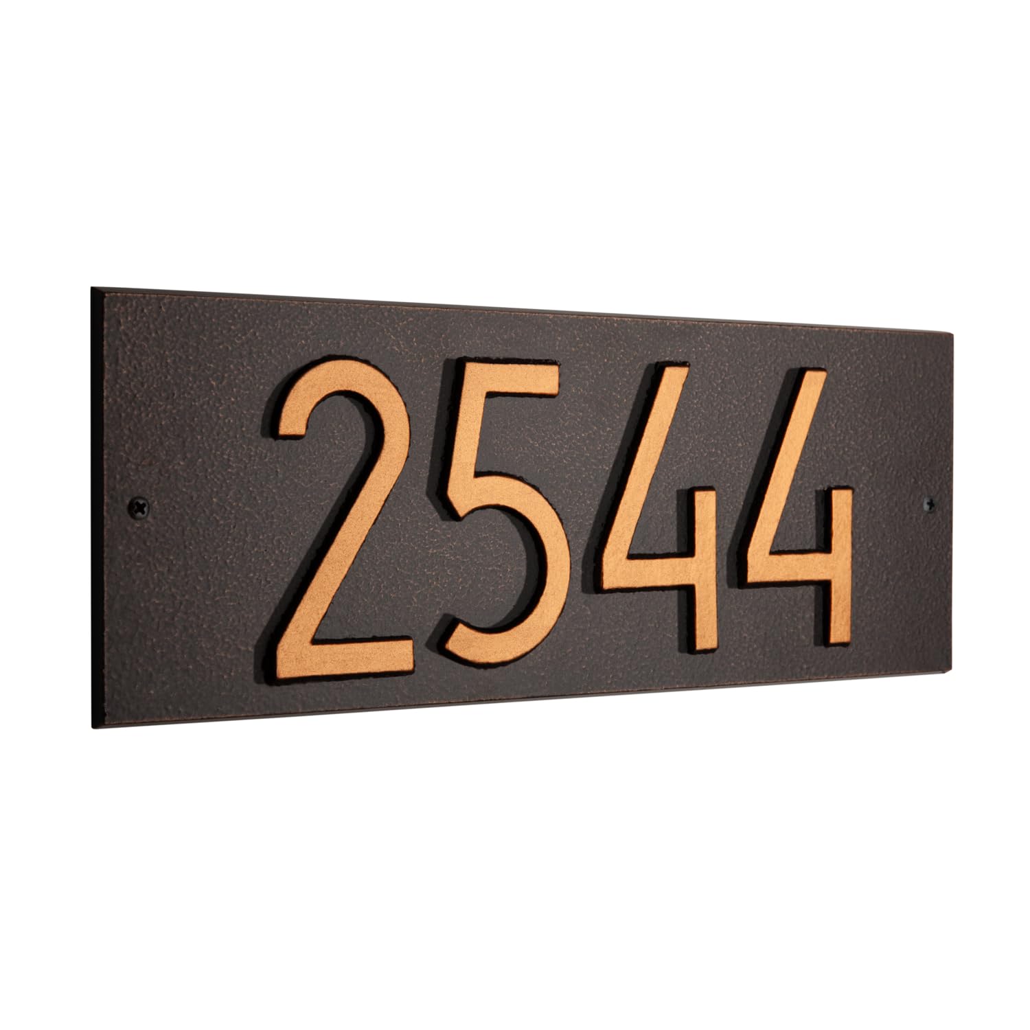 Whitehall Personalized Cast Aluminum Address Plaque, Custom Modern Horizontal Ho