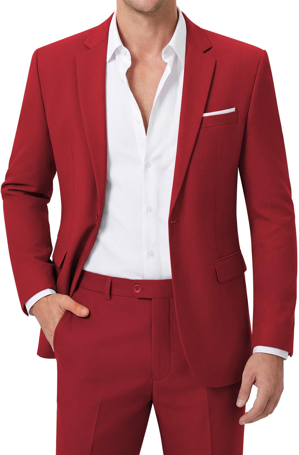 MAGE MALE Set da uomo 2 pezzi per lavoro, giacca e pantaloni slim fit