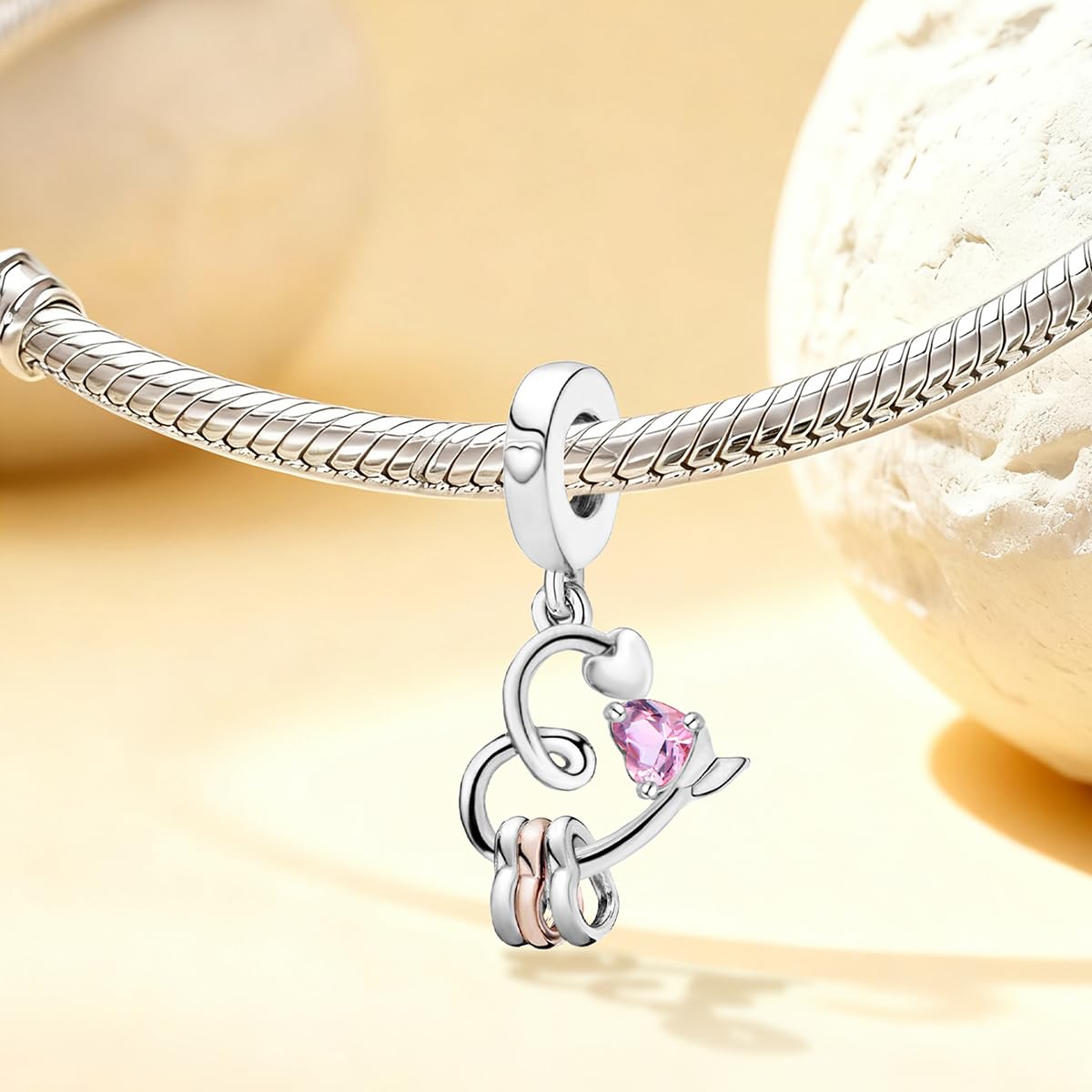 1PC 925 Silver Fashionable Heart shaped series Beads Charms Fit DIY Jewelry Matc