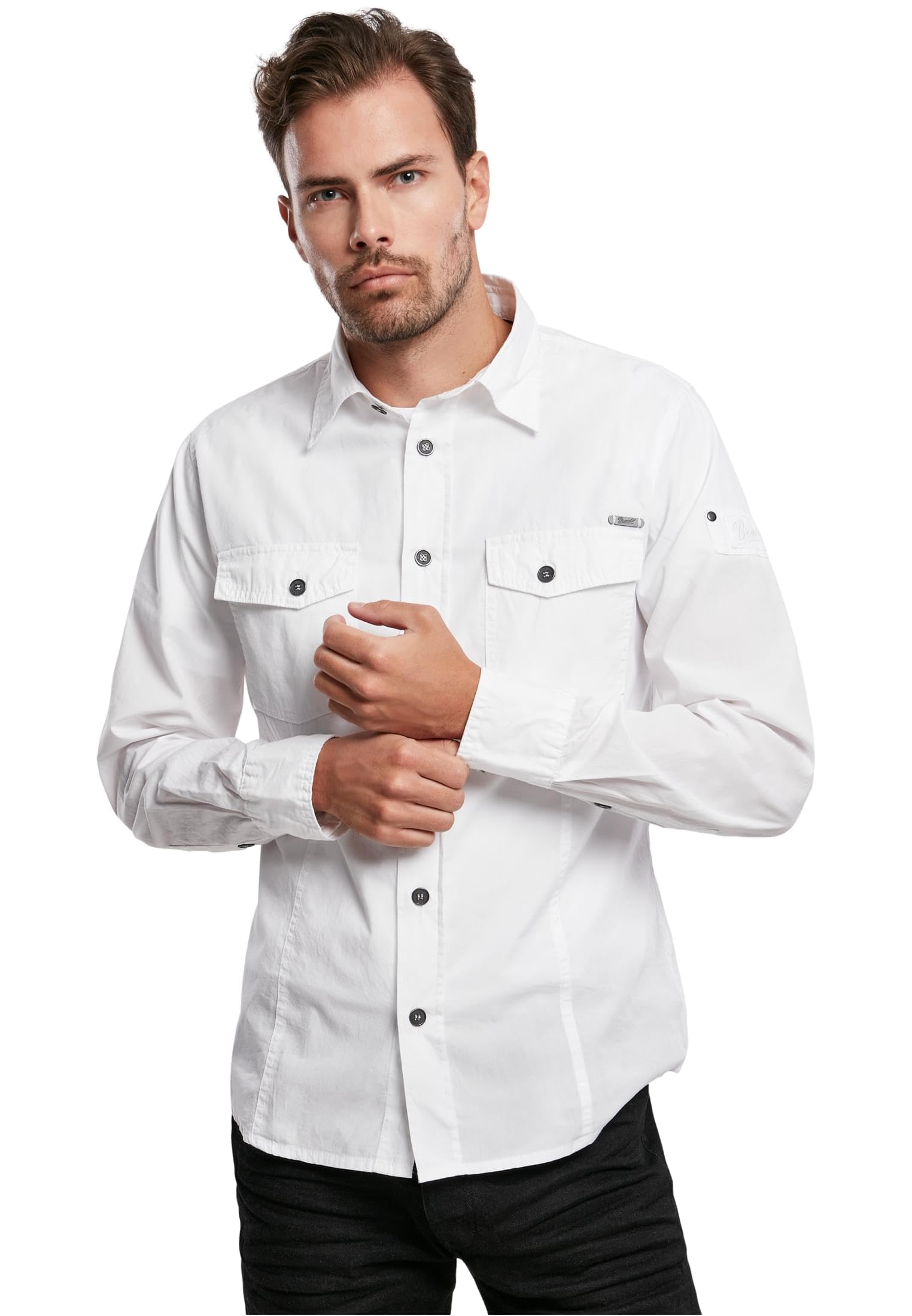 Brandit Men's Shirt, Size:4XL, Color:White
