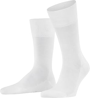 FALKE Tiago Men's Cotton Socks with Scottish Thread White Black More Colours Thin Light Plain No Pattern for All Occasions Summer or Winter 1 Pair