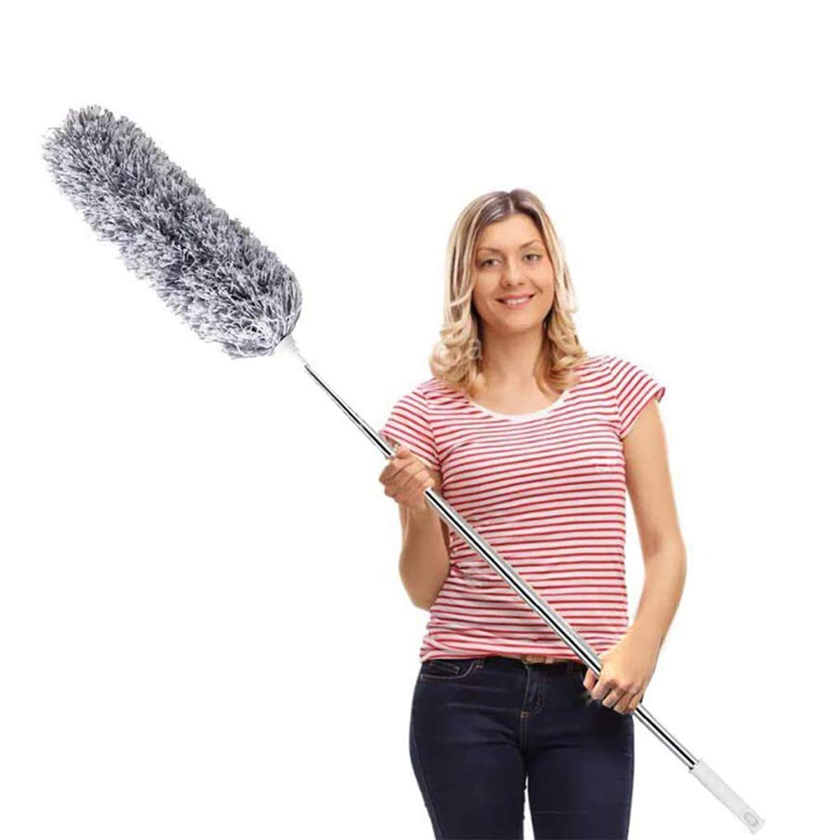 DELUX Microfiber Feather Duster Extendable Duster with 100 inches Extra Long Pol