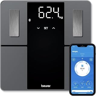 Beurer BF 500 Digital Personal Scales with Bluetooth & App with Fat Measurement, Muscle Percentage, Calorie Needs etc. Data Transfer to Apple Health & Co. - Up to 180kg