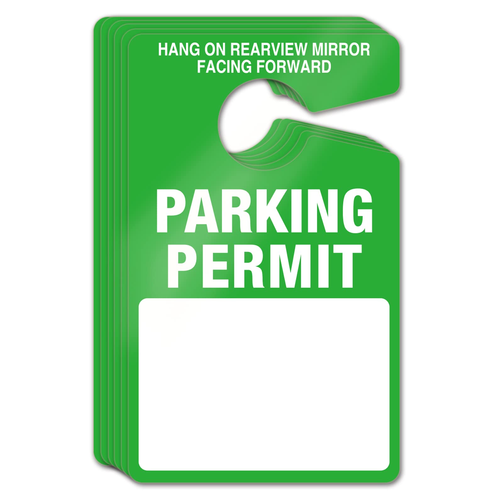 50 Pack Parking Permit Hang Tag -Poly Plastic Parking Placards -Temporary Parkin