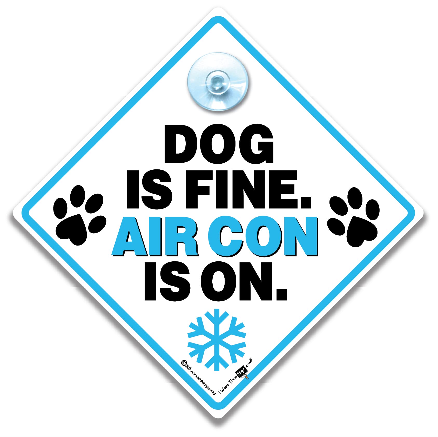 Dog Is Fine Air Con Is On Car Sign, Air Conditioning Sign For Dogs in Car, Dog A