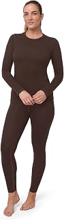 DANISH ENDURANCE Base Layer Women's Merino Wool Top and Bottom Set, Cold Weather Inner, Thermal Underwear, Breathable, Antibacterial, Deodorizing, Long Sleeve Shirt and Tights, Cold Weather Clothing