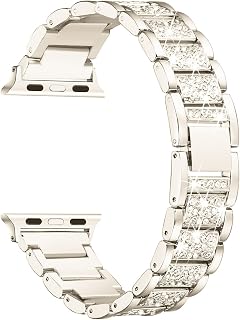 Bling Rhinestone Bracelet Band Compatible with Apple Watch 38mm 40mm 41mm 42mm 44mm 45mm 49mm Shiny Metal Dress Strap for iWatch Series 11 10 9 8 7 6 5 4 3 SE Ultra