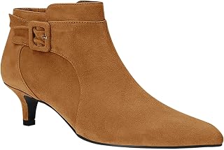 Juliet Holy Womens Pointed Toe Ankle Boots Kitten Heels Faux Suede Booties Side Zipper Dress Shoes