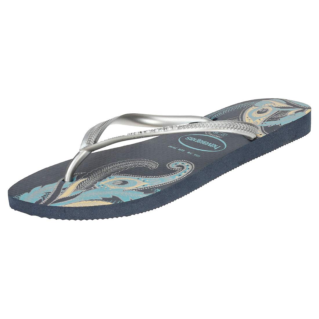 Havaianas Slim Organic Blue Steel/Metallic Flip Flop