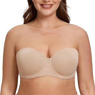 MELENECA - Women's Silicone Push Up Plus Size Strapless Bra