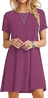 MOLERANI Women's Summer Dresses T-Shirt Casual Beach Dress Short Sleeve Swing Dress Wide