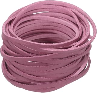 1 Pack 5.5 Meters 2.6mm Faux Suede Cord Flat Thread for Bracelet Necklace Beading Jewelry DIY Art Crafts (Dark Pink)