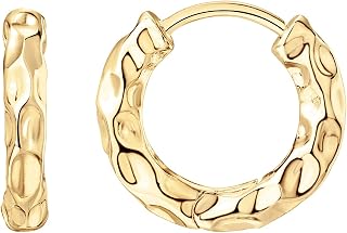 PAVOI 14K Gold Plated Chunky Huggie Earrings for Women, Small Hoop Earrings