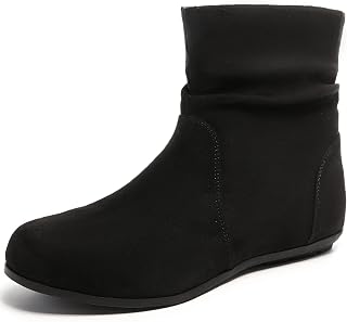 Luoika Women's Wide Wide Ankle Boots Flat Heel Classic Winter Boots