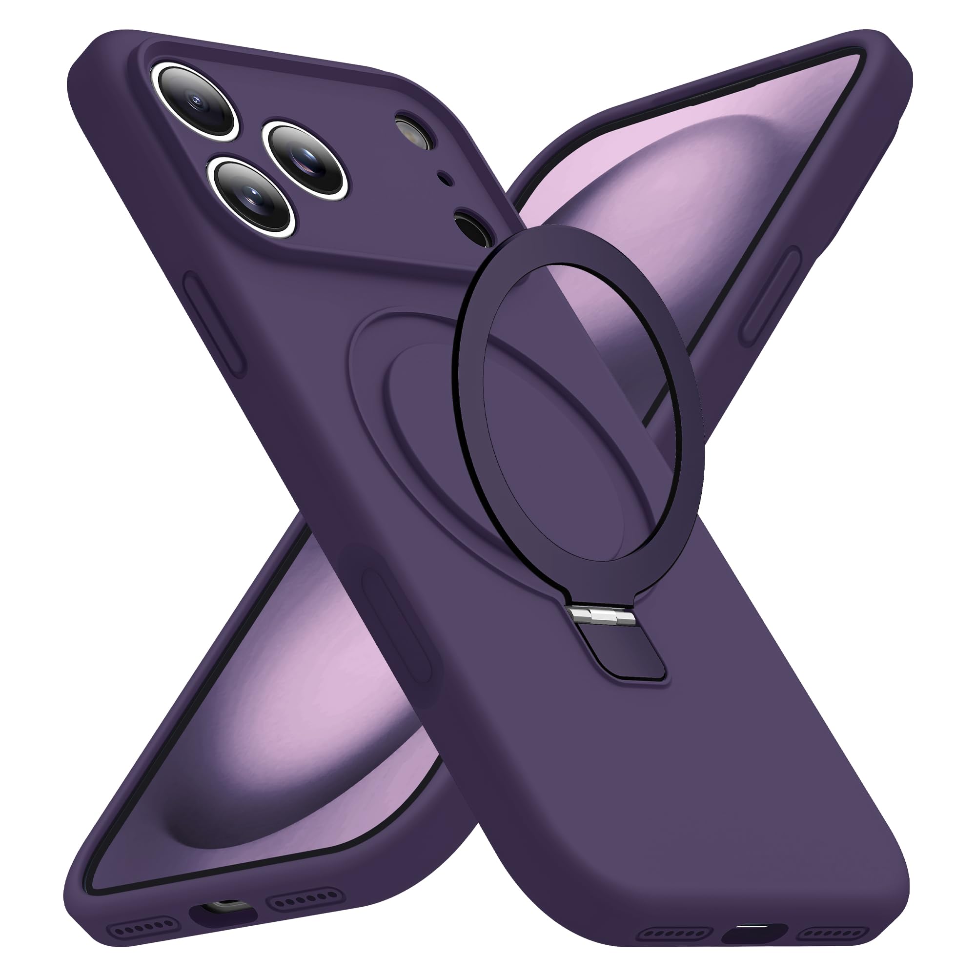 SKYLMW Custodia per iPhone 17 Pro con supporto, 16 cm, viola