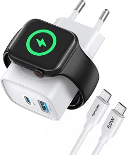 TOPADRE Charger for Apple Watch with 1 m Cable, 3 in 1 20 W USB C Charger