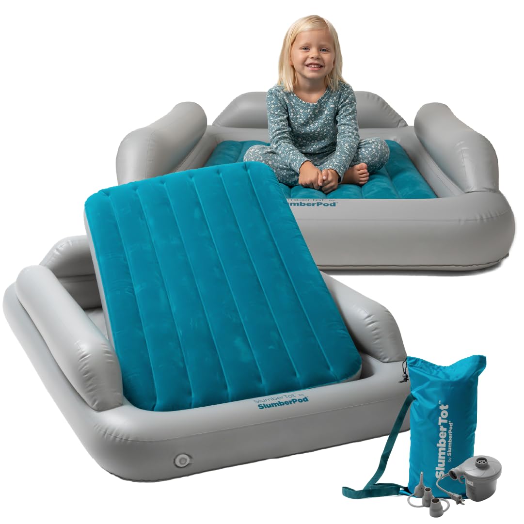 SlumberPod SlumberTot Inflatable Toddler Travel Bed with Safety Bumpers | Portab