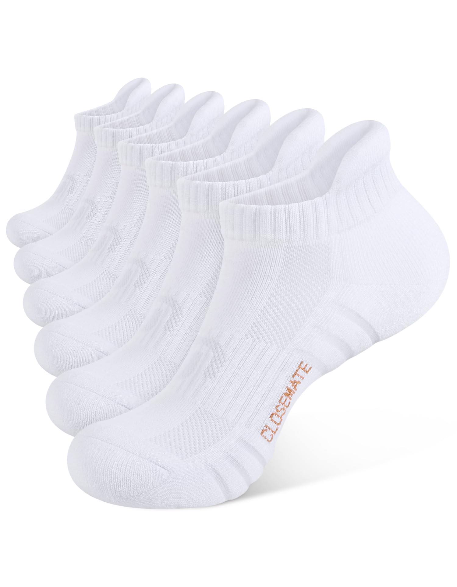 CLOSEMATE 6 Pairs Women's Men's Sports Socks 35-38 39-42 43-46 Breathable Cotton