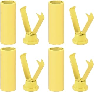 Metal Shoelace Tips, 4 Shoelace Heads, Cylindrical Tip Cord End Replacement Shoelaces (Yellow)