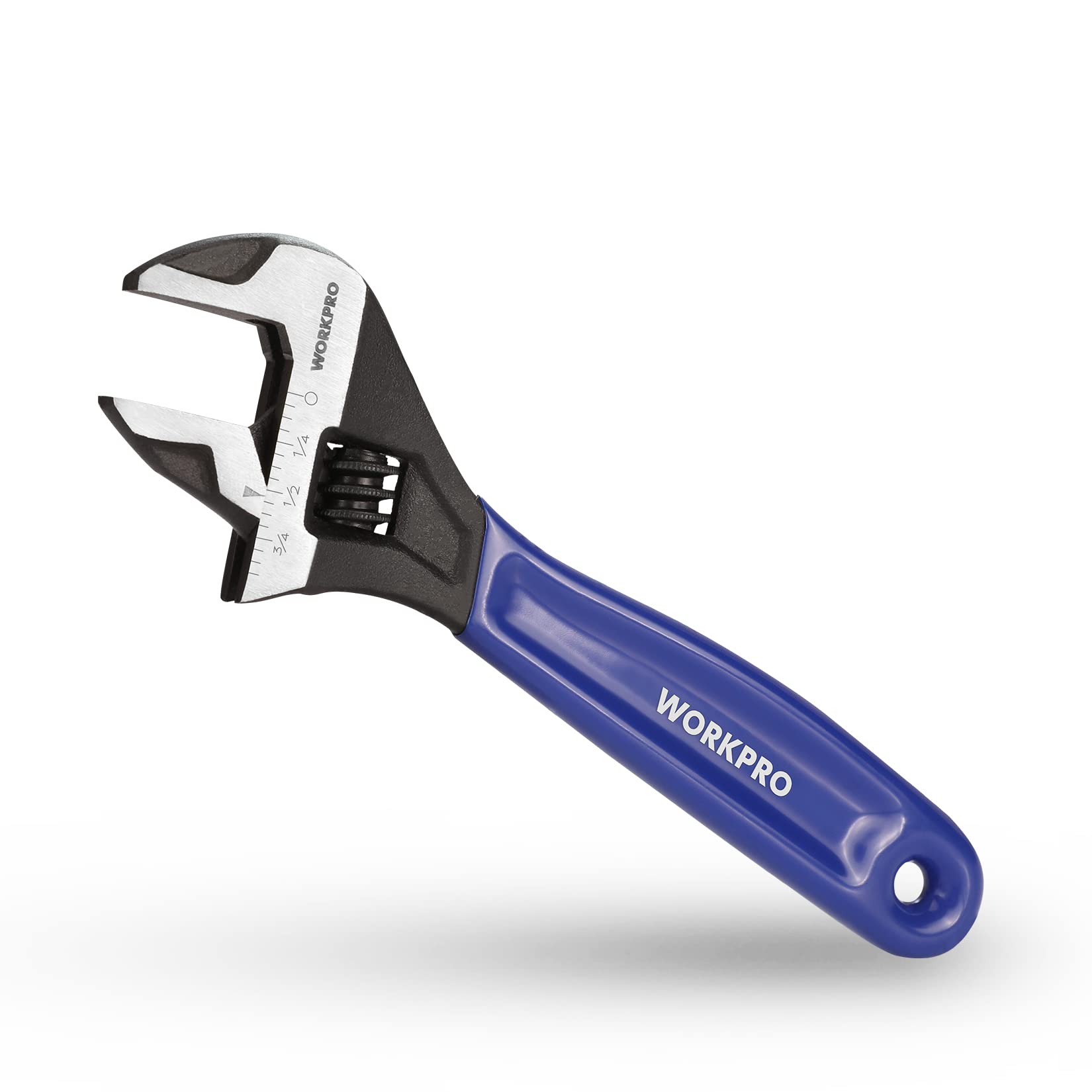 WORKPRO 6-Inch Compact Adjustable Wrench, Wide Jaw Cr-V steel Wrench | Black Oxi