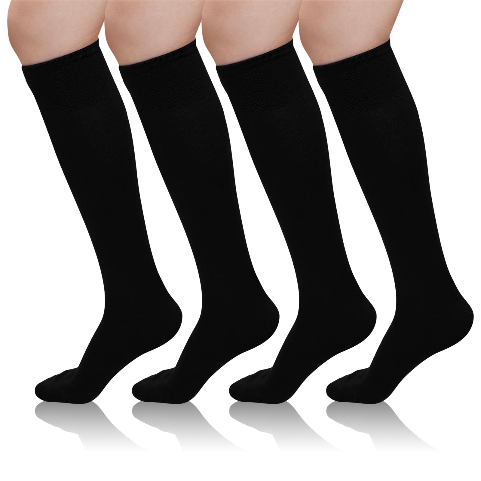 LOFIR Women's Knee High Socks: Winter Long Socks in Combed Cotton without Rubber