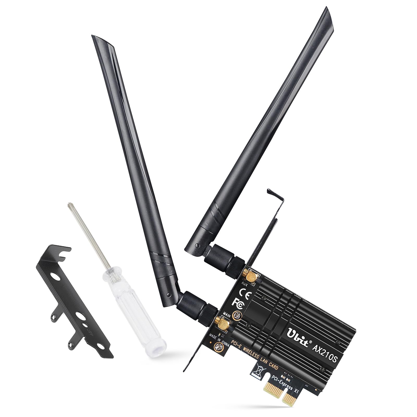 Ubit 6Ghz WiFi Card 5400Mbps PCIe WiFi 6E Card, Intel WiFi 6E AX210 Chip with Bl