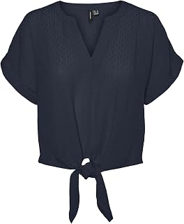 Vero Moda Vmgabbi SS Tie Top Wvn Ga Top Donna