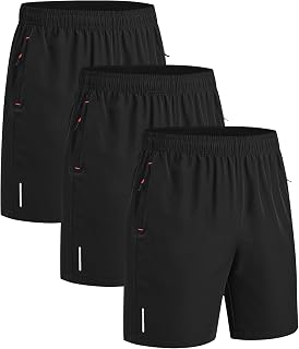 Short Jogging Bottoms Men's Summer Training Trousers Breathable Sports Shorts Lightweight Running Shorts Quick Drying Short Running Trousers with Zip Pocket Trousers Men