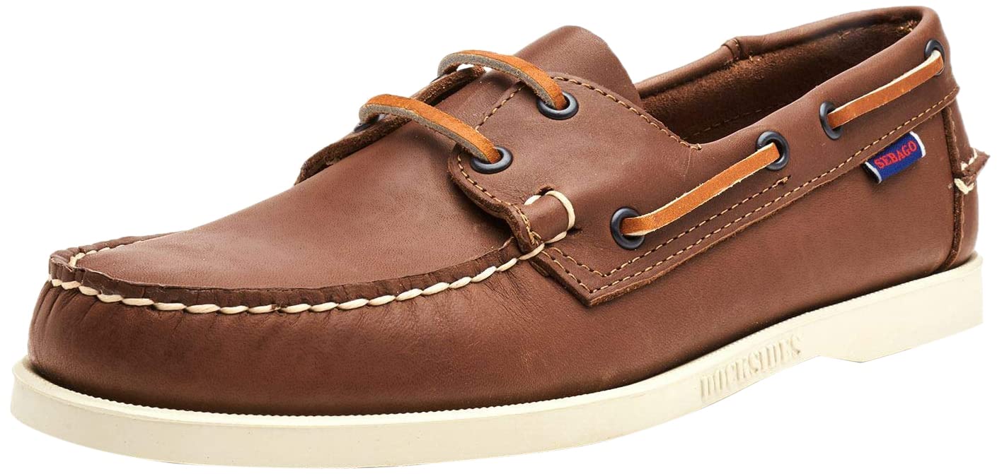 Sebago 7000H00-901 Boat Shoes, Full-Grain Leather, Dark Brown, Men
