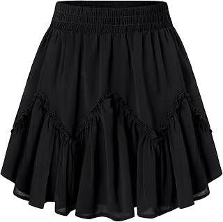 Scarlet Darkness Womens Ruffle Mini Skirt High Waist Mini Skirt Renaissance Pirate Mini Skirt