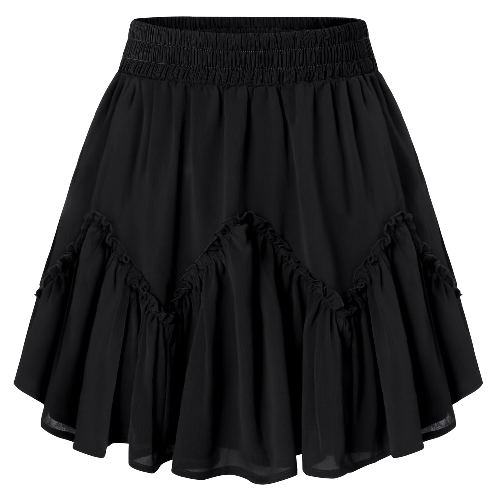 Scarlet Darkness Womens Ruffle Mini Skirt High Waist Mini Skirt Renaissance Pira