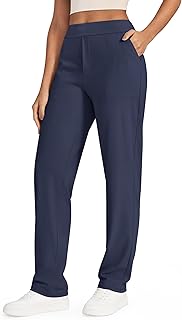 G4Free ShiftReady Yoga Pants for Women Straight Leg Dress Stretch Ladies Work Trousers with Pockets High Waist Business Casual Pull On Smart Trousers
