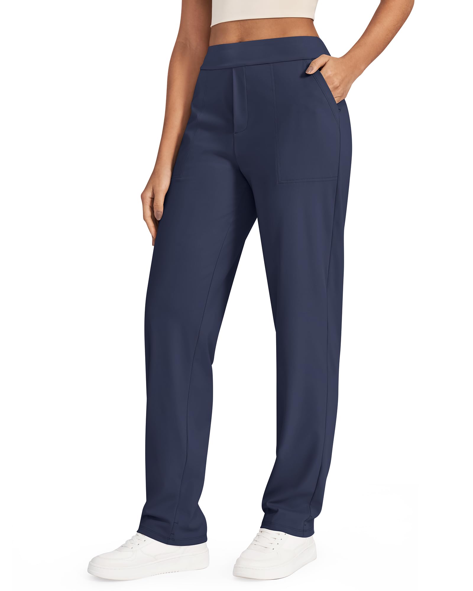 G4Free ShiftReady Yoga Pants for Women Straight Leg Dress Stretch Ladies Work Tr