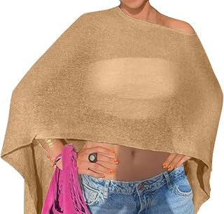 Women Poncho Shawl Top Beach Cover Up 3XS-6XL