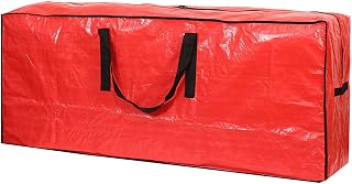 Sattiyrch Christmas Tree Storage Bag - Fits Up to 7.5 ft Holiday Xmas Disassembled Trees with Durable Reinforced Handles & Dual Zipper - Waterproof Material Protects from Dust,Moisture(Red)
