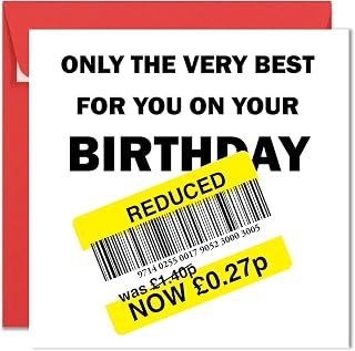 Printperfect - Funny Birthday Card - "The Very Best For You On Your Birthday" Humorous Greetings Card For Family, Friends, Him, Her, For Men, Women, Dad, Mum, Friend (Red Envelope)