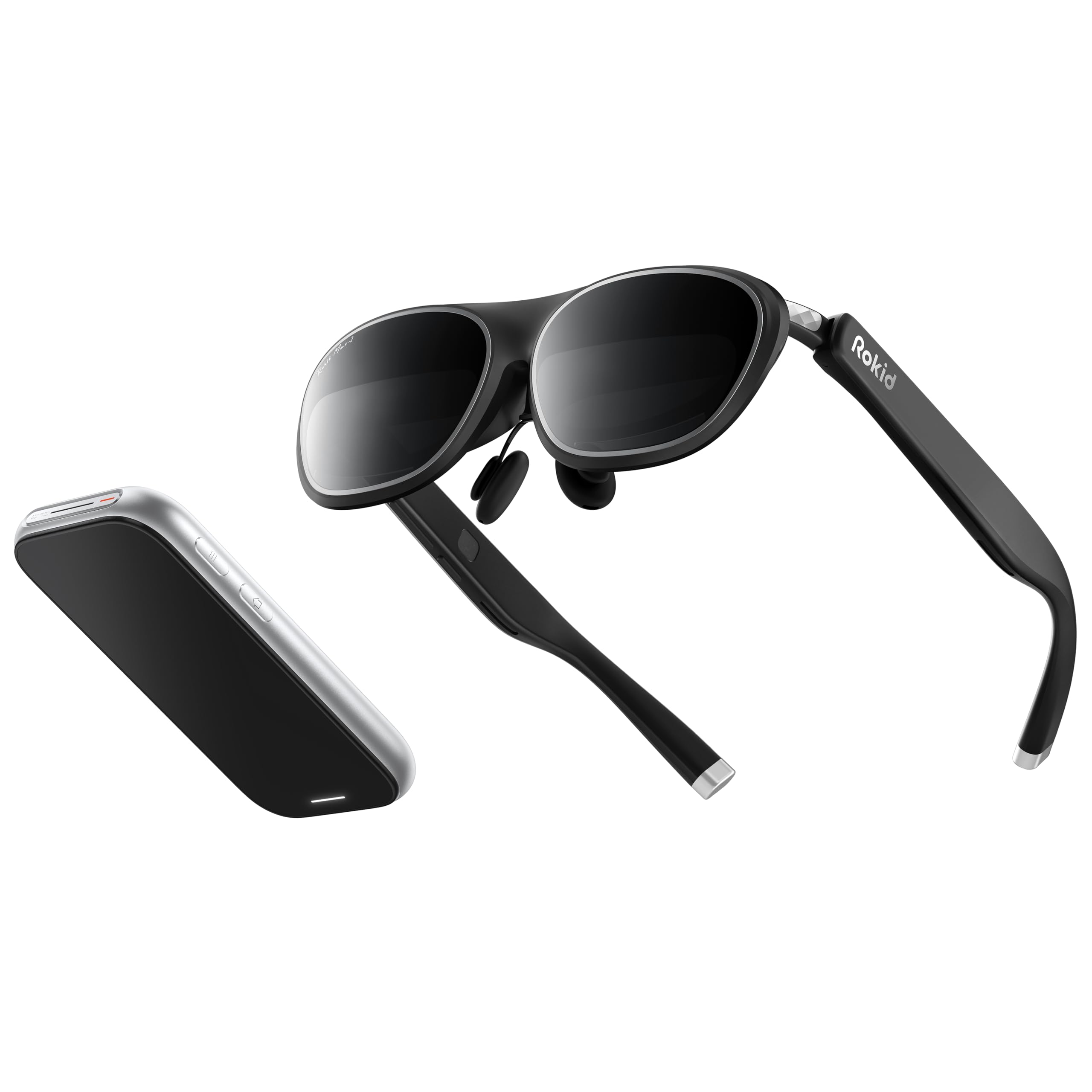 Rokid AR Spatial Video Glasses with 3-Screen Display, Max2 Black AR Glasses & St