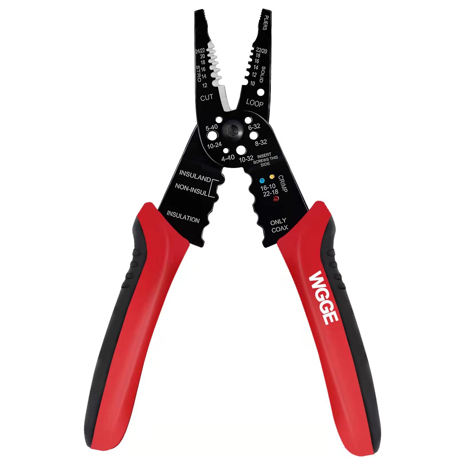 WGGE WG-015 Professional Wire Stripper, Wire Cutter and Wire Crimper 8-inch | 10