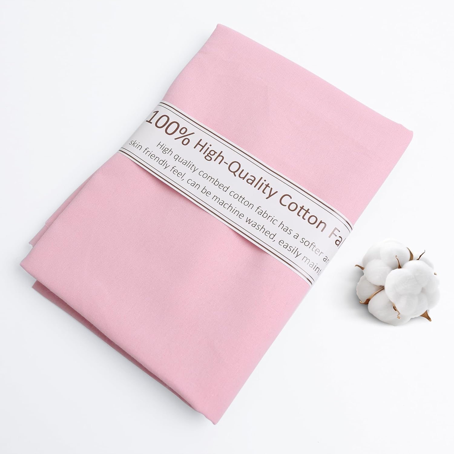 Candy Pink Cotton Fabric,Natural Cotton Poplin Fabric by The Yard 59 Inches Wide