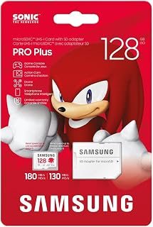 Samsung MB-MD128SA Sonic PRO Plus MicroSD Card for Game Console, Action Cam and Drones 128GB, UHS-I U3, up to 180MB/s