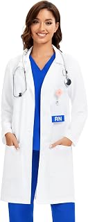 COZYFIT Lab Coat for Woman, Medical Coat with 3 Pockets | Relaxed Fit, Long Sleeve Layer, Clinic Coat Design, For Students, Doctors, Lab Work, Daily Rounds, Workwear, Costume