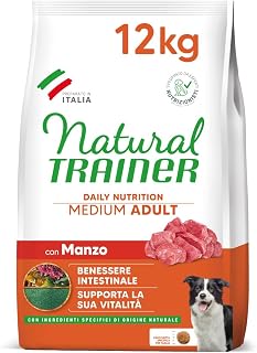 Natural Trainer Medium Adult Dog Food with Beef – 12 kg