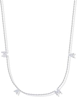 PAVOI 14K Gold Plated Dainty Mom Necklace for Women, CZ Mama Pendant