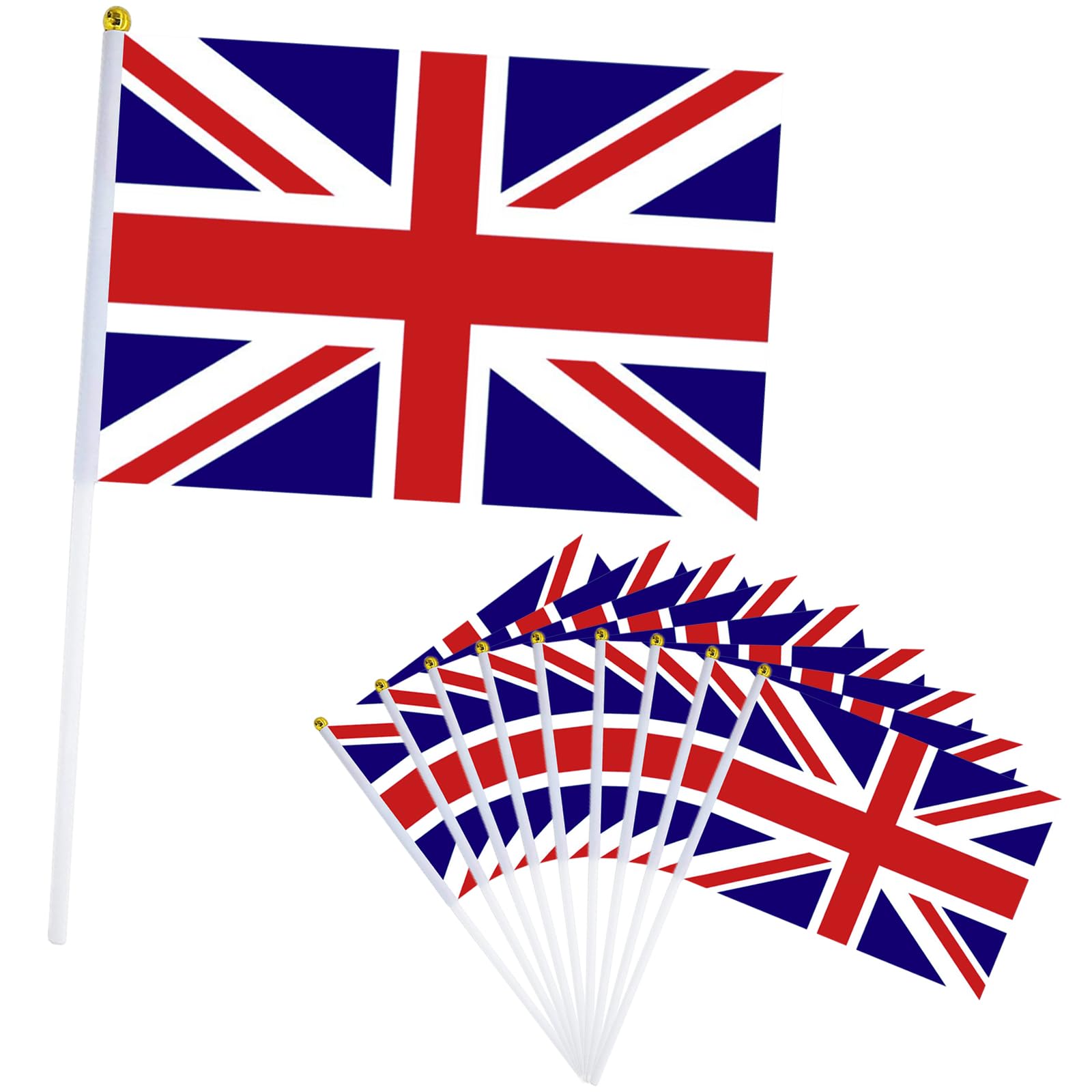 10Pcs Union Jack Flags for Fifa World Cup Football 2026 Decor, 14X21cm Mini Uk F