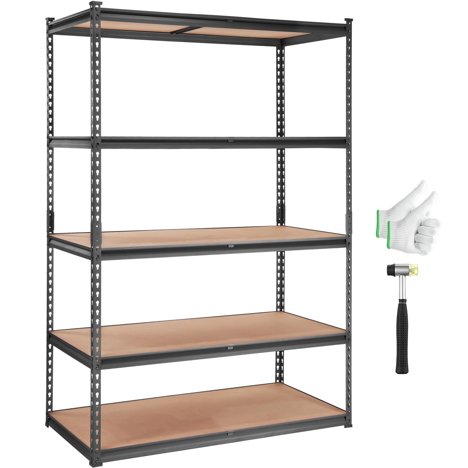 VEVOR Storage Shelves 5-Tier Adjustable 2000 lbs 48"x24"x72" Shelving Unit | Hea