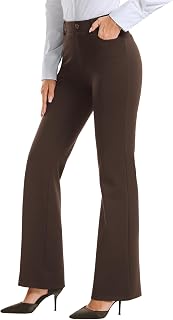Stelle Womens Bootcut Stretch Dress Work Pants Slacks with Pockets Pull On