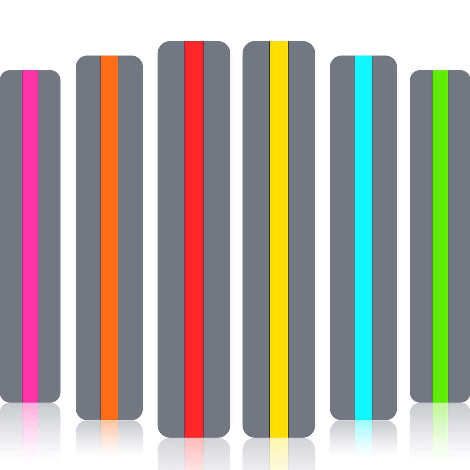 Zonon 6 Pcs Guided Reading Strips Colored Highlight Strip for Dyslexia | Overlay