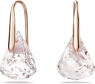 Swarovski Lunar drop earrings, Pink, Rose gold-tone finish